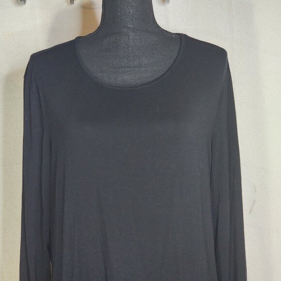 Chico's Black Rayon Span LS Neveah Scoop Neck Soft Top Chico Size 3 US XL 16 - Picture 4 of 16